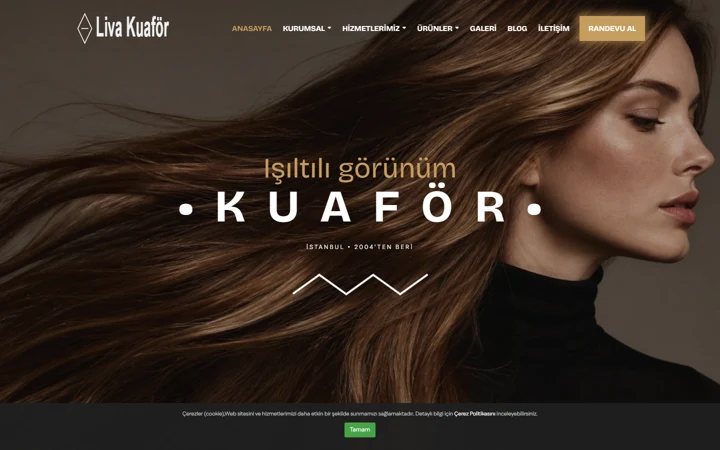Kuaför & güzellik web sitesi tasarımı