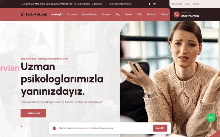 Psikolog web sitesi tasarımı