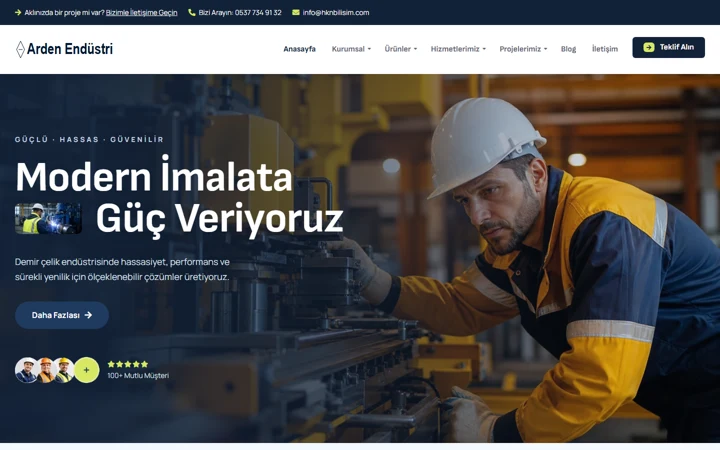 Sanayi & üretim web sitesi tasarımı