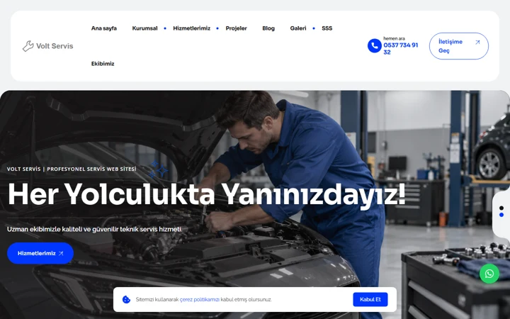 Teknik servis web sitesi tasarımı